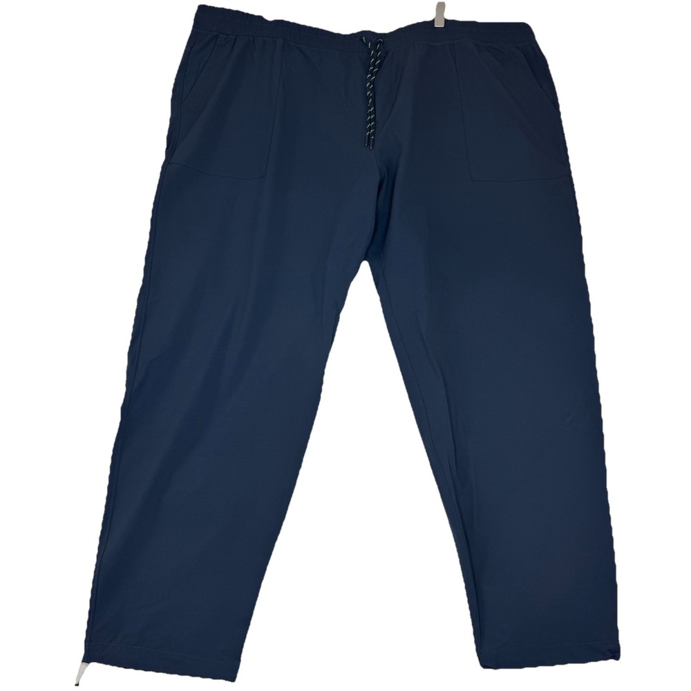 NEW Eddie Bauer Men's Pull On Trail‎ Pants Sz 3XL Navy Drawstring Elastic Waist
